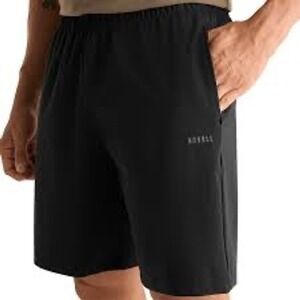 NOBULL Mens Lightweight Training Shorts Black XL Zipper Pockets 7.5 Inseam